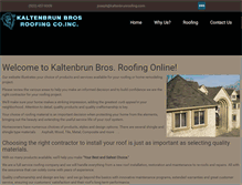 Tablet Screenshot of kaltenbrunroofing.com